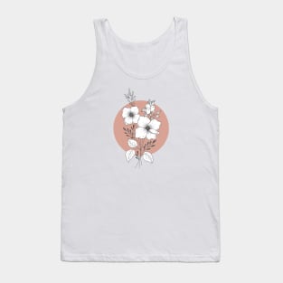 Vintage botanical flowers on terracotta Tank Top